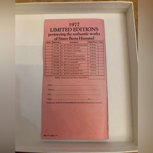 Schmid Limited Edition Collector Plate "The 1977 Mother's Day Plate" w/ Box - Picture 5 of 6